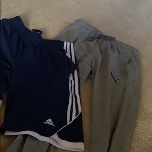 Sports attire.  Joggers and shorts